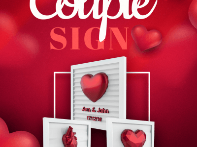 Tilpassbart Couples Sign