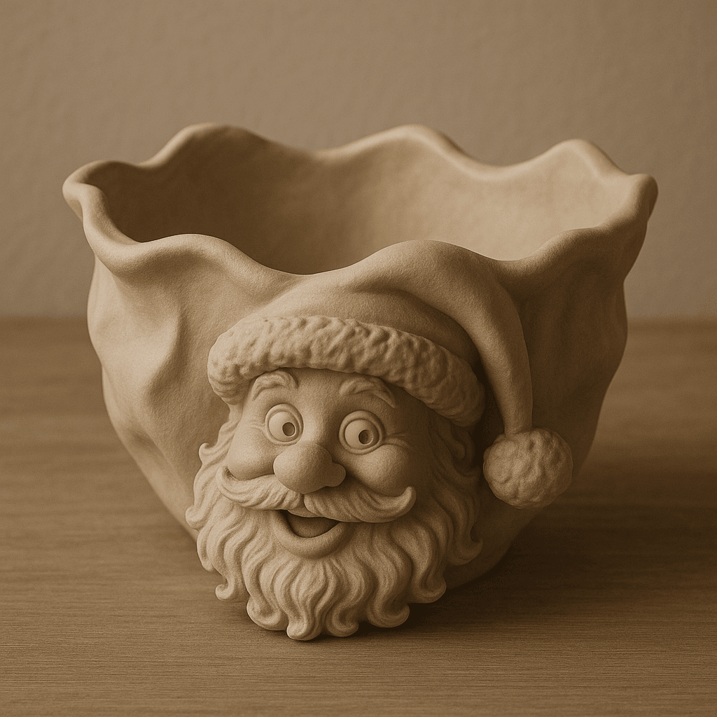 Nisse sukkulentpotte – Festlig 3D-printet julepotte - Bilde 3