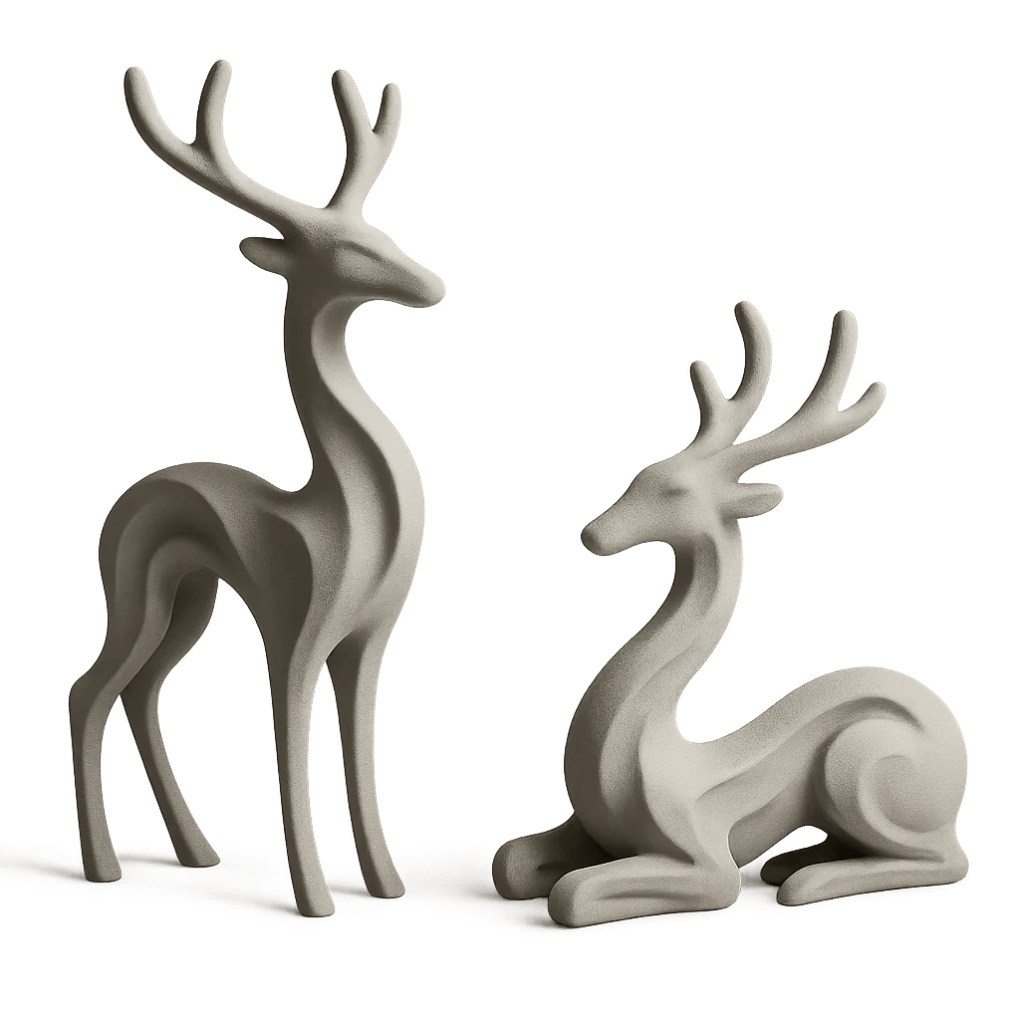 Minimalist Reindeer Pair – Modern Holiday Mantle Decor - Bilde 3
