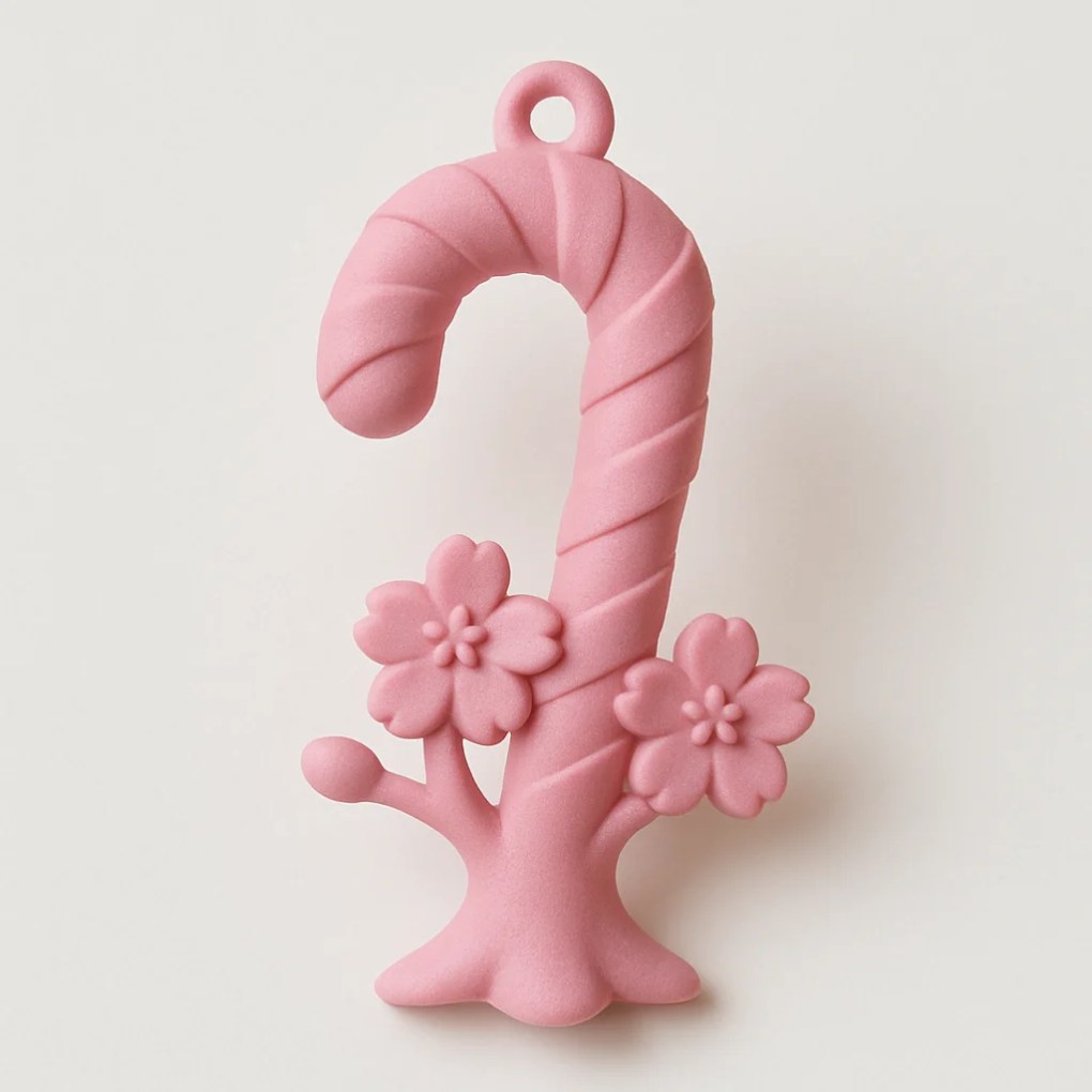 Candy Cane Ornament – Coquette Cherry Blossom Christmas Decor - Bilde 3