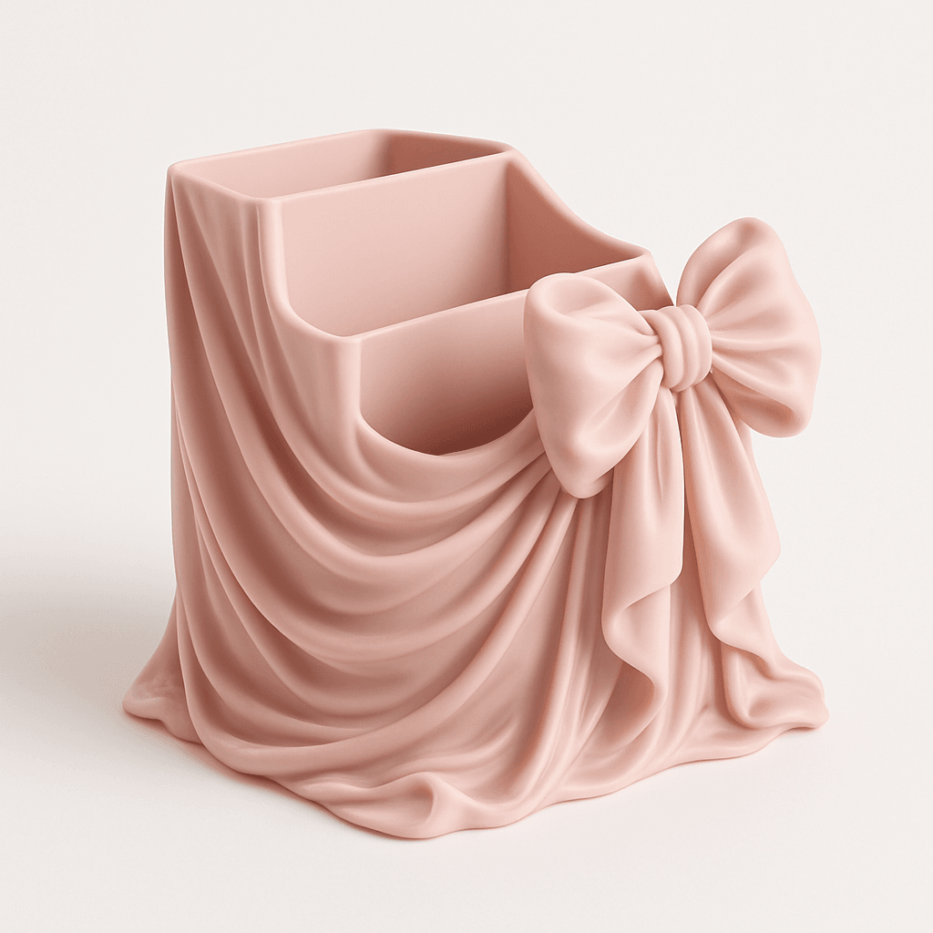 Coquette Bow Vanity Organizer – Sculpted Drape Storage Holder - Bilde 3