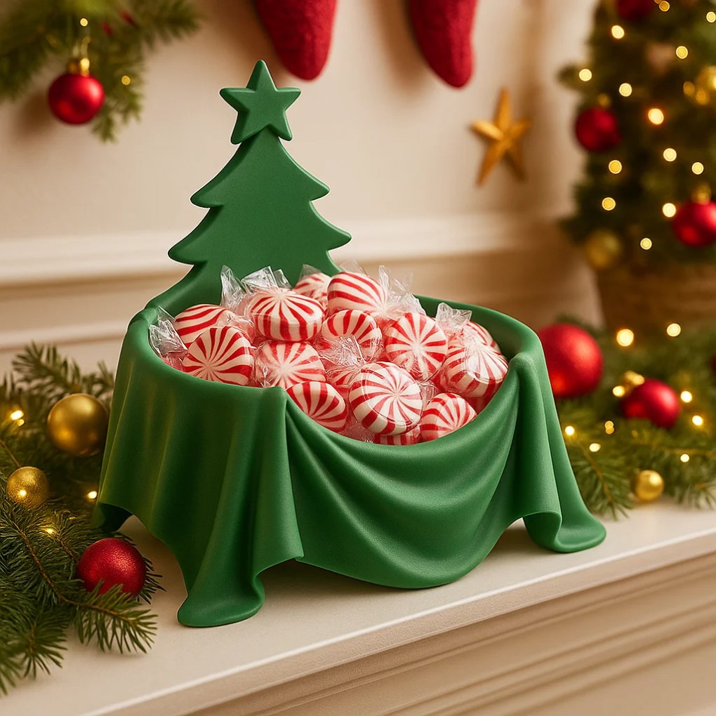 Christmas Tree Candy Bowl – Holiday Peppermint Dish Display