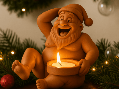 Jolly Holiday Figure Tea Light Holder