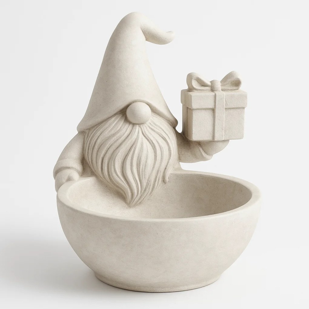 Christmas Gnome Candy Bowl – 3D Printed Holiday Treat Holder – Festive Nordic Gnome Decor STL - Bilde 4
