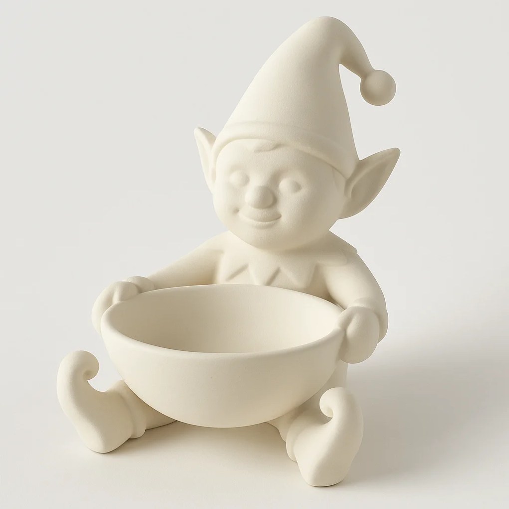Cute Elf Christmas Candy Bowl – Festive Holiday Table & Mantel Decor - Bilde 3
