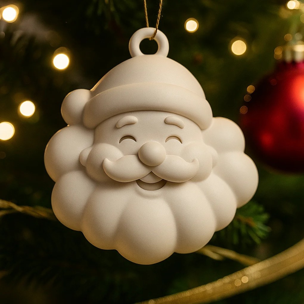 Smiling Santa Face Christmas Ornament – Classic Holiday Tree Charm