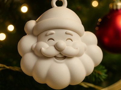 Smiling Santa Face Christmas Ornament – Classic Holiday Tree Charm