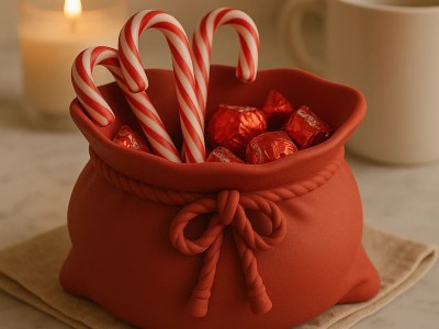 Cozy Christmas Candy Sack Holiday Catch-All Bowl