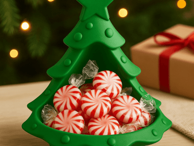 Christmas Tree Catch-All Bowl – Holiday Entryway & Kitchen Organizer for Keys, Wallet, Small Essenti