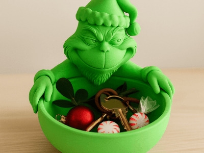 Grinch Holiday Catch-All Bowl – Festive Entryway Key & Candy Holder