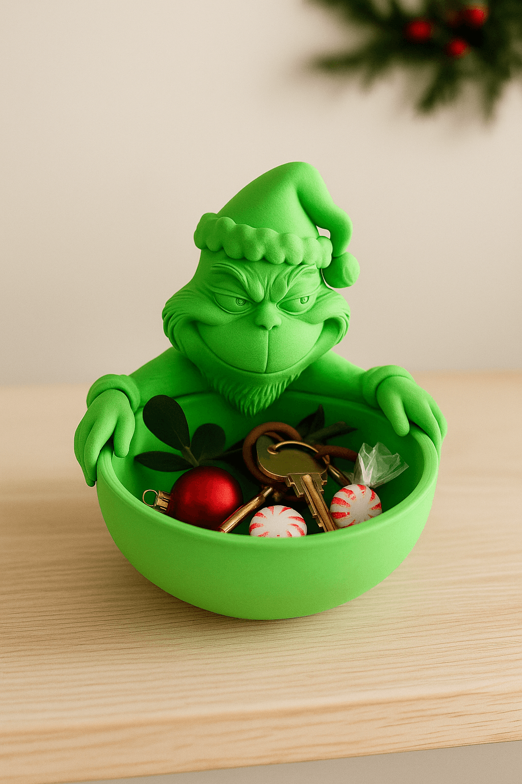 Grinch Holiday Catch-All Bowl – Festive Entryway Key & Candy Holder