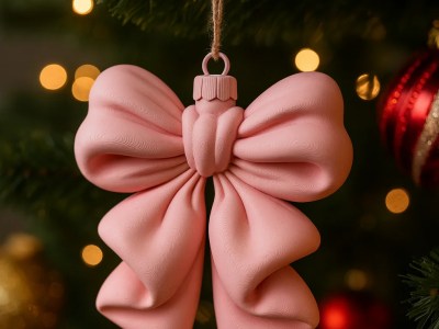 Puffy Coquette Bow Christmas Ornament