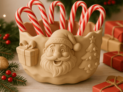 Santa Christmas Bowl – Festive Holiday Catch-All or Candy Dish