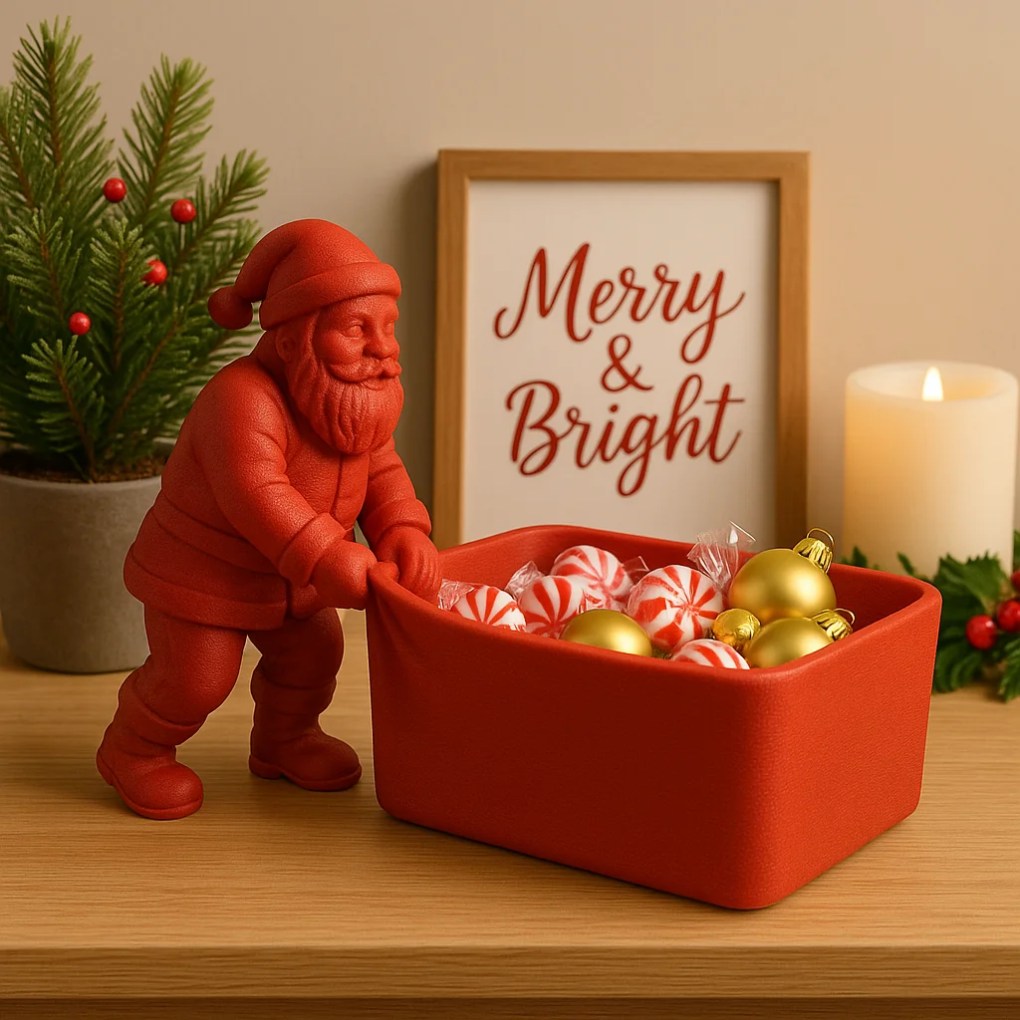 Santa Claus Catch-All Bowl — Festive Gift Sack Organizer