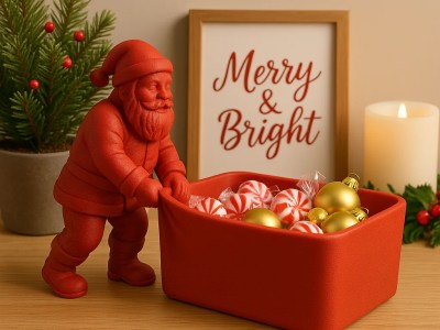 Santa Claus Catch-All Bowl — Festive Gift Sack Organizer