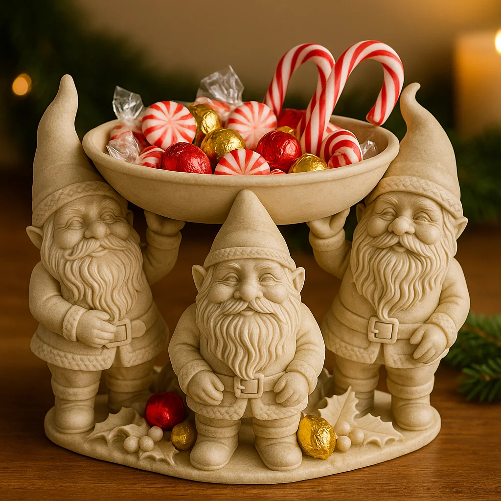 3D Printed Gnome Candy Bowl Holder – Festive Holiday Catch-All Decoration - Bilde 4