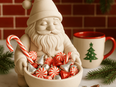 Santa Candy Keeper Catch-All Bowl – Festive 3D Printed Holiday Decor