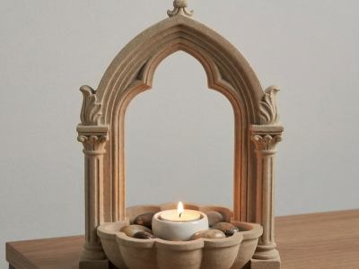 Gothic Arch Scalloped Catchall Tray & Tea Light Holder