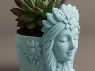 Floral Goddess Succulent Planter – Nature Inspired 3D Printable Pot