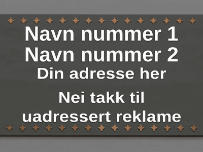 Postkasseskilt med “Nei takk til uadressert reklame”
